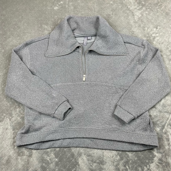 Sweaty Betty Size US 8 Gray Quarter-Zip Sweater minor flaws - Picture 2 of 12